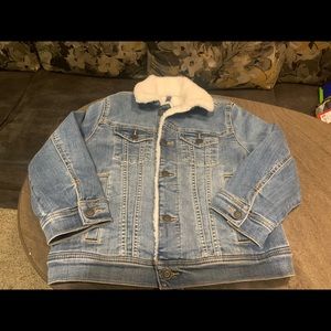 Boys Abercrombie Kids trucker jean jacket with Sherpa lining